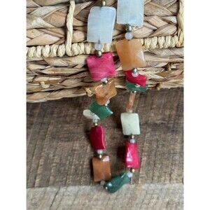 Chunky 18" Boho Mixed Stone & Brass Beaded Necklace